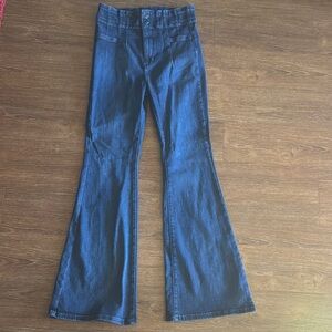 We The Free Blue Flare Wide Leg Jeans